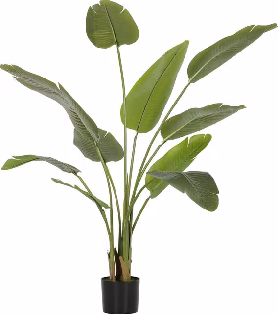 Pianta Artificiale Decorativa Banano HOMCOM Verde con Vaso, Altezza: 109 cm