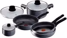 Set di pentole e padelle Lagostina Cucina Green 8 pezzi in alluminio antiaderente colore grigio