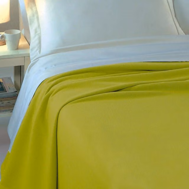 Coperta in Lana Merino Lambswool Cober Super 320 Verde per 1 Piazza e Mezzo