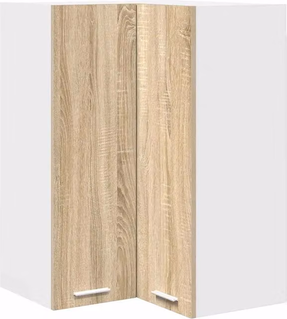 Mobiletto moderno da parete HELLOSHOP26 in legno composito bianco con ante a battente L/P/H: 57 x 57 x 80 cm