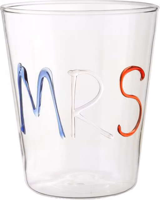 Bicchiere Tumbler Mrs Kasanova in Vetro Borosilicato Trasparente da 380 ml