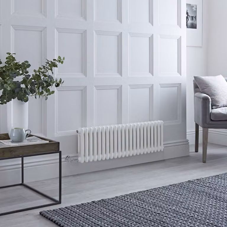 Radiatore Elettrico di Design HudsonReed Bianco a 2 Colonne con Connessione WiFi L: 101 cm, H: 30 cm