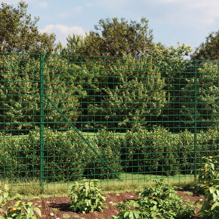 Recinzione Metallica con Flangia vidaXL in Acciaio Zincato Rivestito in PVC Verde 2 x 25 m