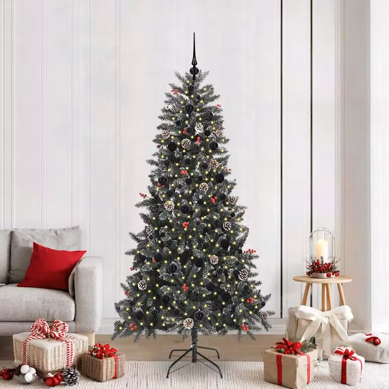 Albero di Natale artificiale verde vidaXL con 300 LED luce bianca calda, Altezza: 210 cm