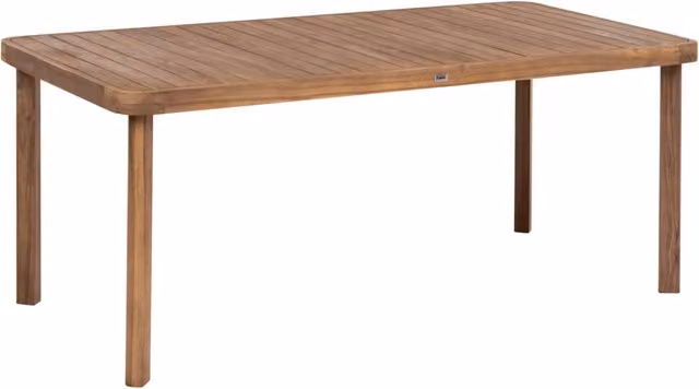 Tavolo da giardino rettangolare Beliani in legno di acacia marrone con stile scandinavo L: 180 cm, P: 90 cm, H: 75 cm