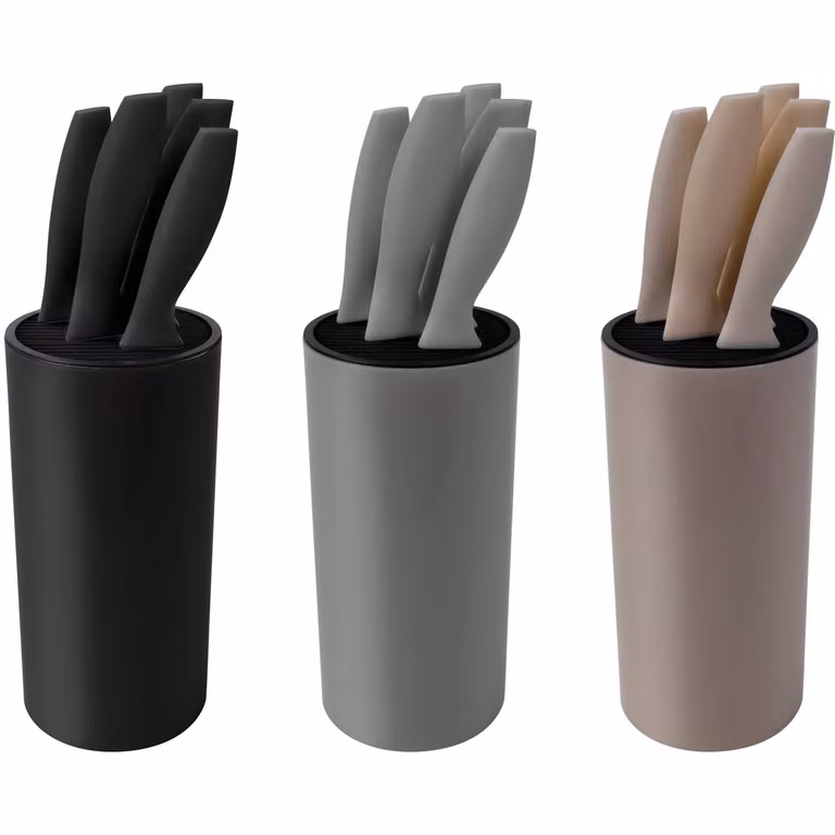 Set di coltelli Gusto Casa in acciaio inossidabile con supporto in plastica, 5 pezzi