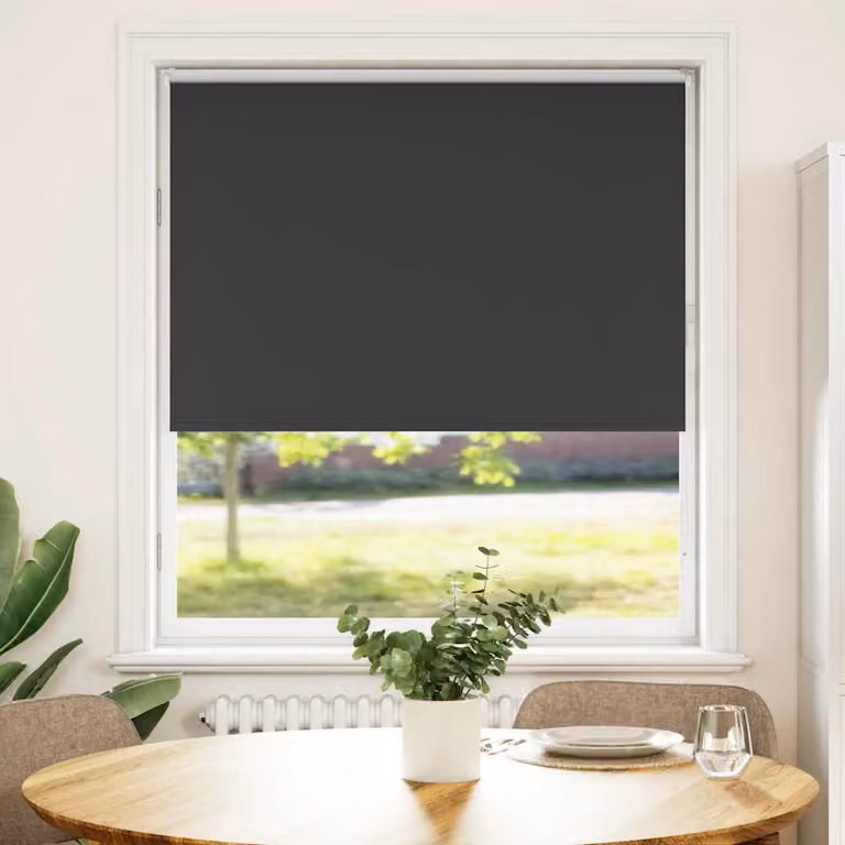 vidaXL Tenda a Rullo Oscurante Termoisolante in Poliestere, Colore Antracite/Nero, L: 90 cm, H: 150 cm