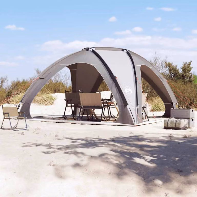 Tenda per feste a cupola vidaXL Grigia Impermeabile in Poliestere e Fibra di Vetro