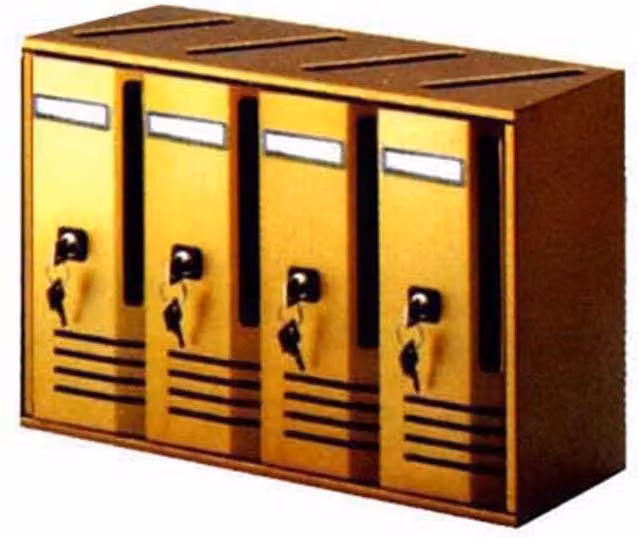 Alubox 20C5SA Cubo C5 Blocchiera Postale Condominiale con 5 Cassetti in Alluminio Anodizzato colore Sabbia da parete