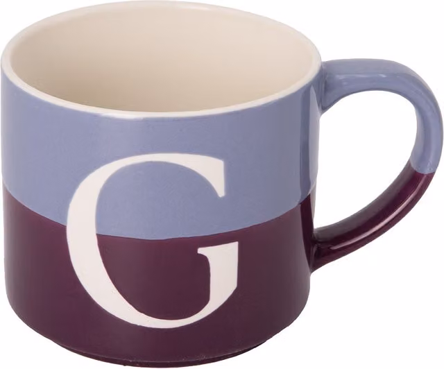 Tazza a forma di lettera G blu e multicolore Blend Collection di Bormioli Rocco, 400 ml