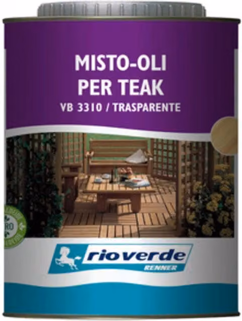Rioverde Vb 3310 Olio per Teak Trasparente, Confezione da 6 x 0,75 l