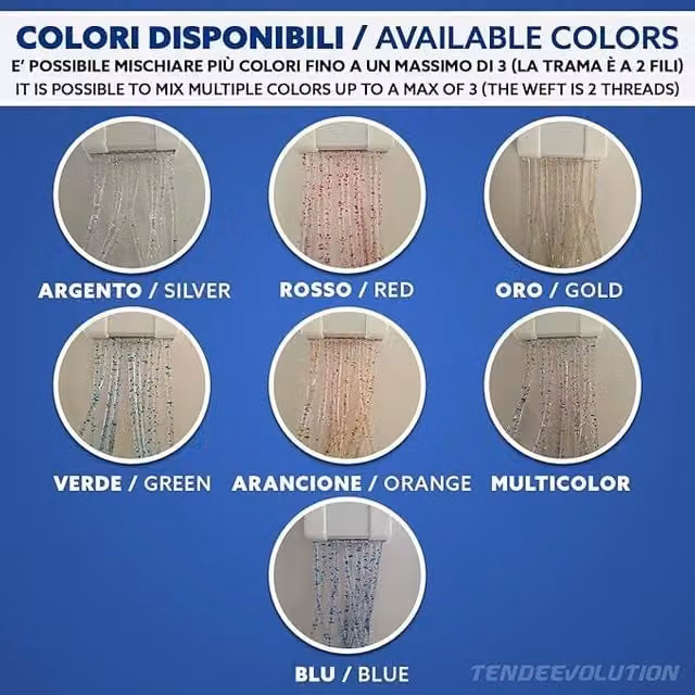 Tenda TENDEEVOLUTION con motivo floreale multicolore, resistente ai raggi UV, trasparente, L: 120 cm x H: 240 cm