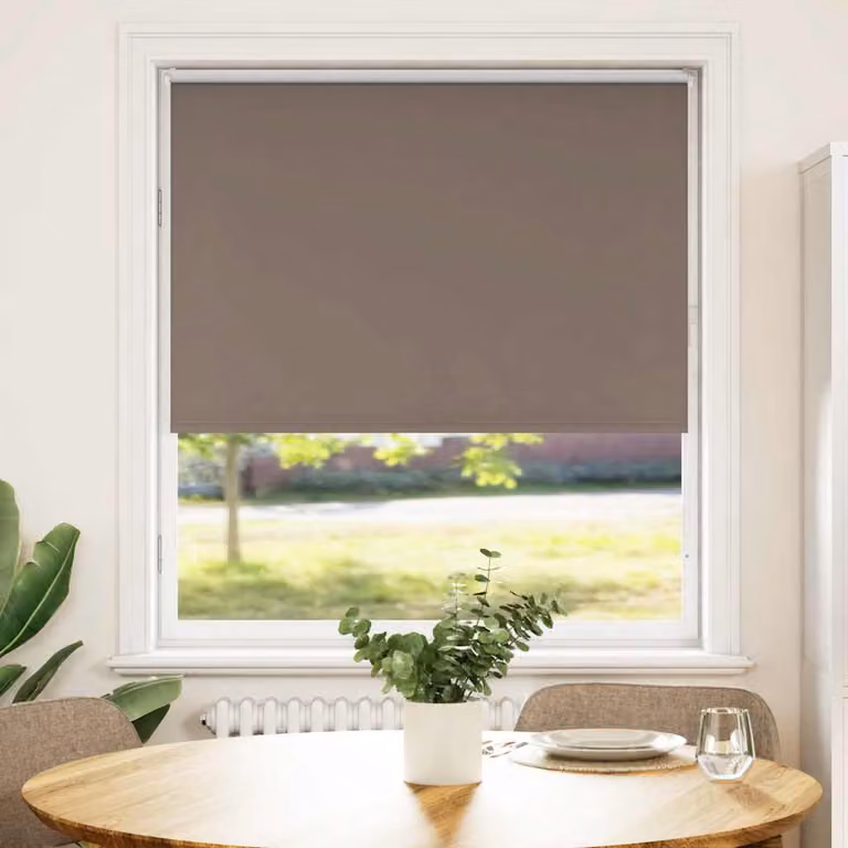 Tenda a Rullo Oscurante vidaXL in Poliestere, Disponibile in Marrone o Grigio, L: 100 cm x H: 150 cm