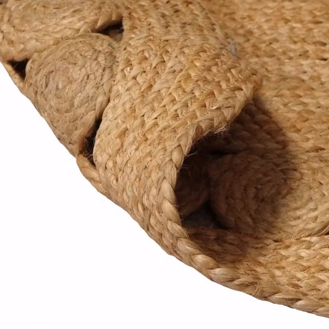 Tappeto rettangolare in juta beige con design astratto boho per soggiorno L: 205 cm x P: 305 cm