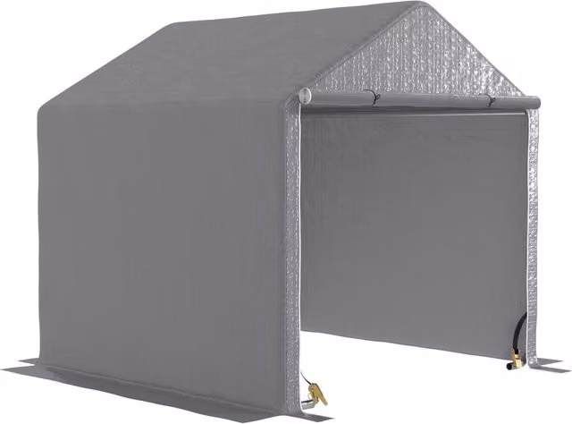 Carport XYLO in acciaio galvanizzato e plastica, impermeabile, colore grigio, L/P/H: 200 x 200 x 200 cm