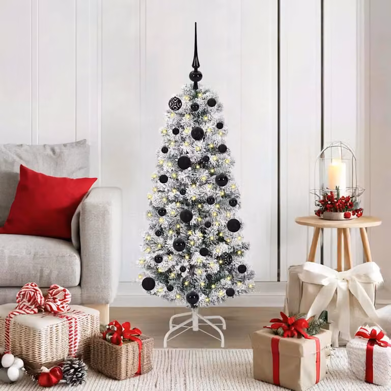 Albero di Natale Artificiale vidaXL con LED Dimmerabili Bianco e Verde, Altezza: 270 cm