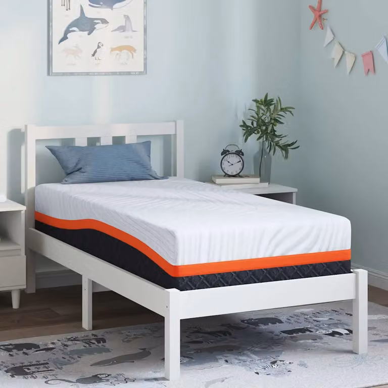 Materasso vidaXL in gel con tessuto Jacquard bianco e grigio, L: 160 cm, P: 80 cm, H: 25 cm
