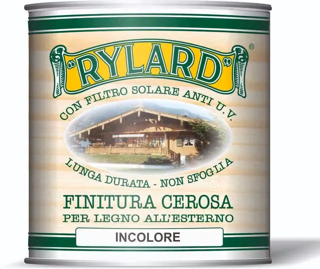 Finitura cerosa Rylard per legno trasparente con protezione UV e idrorepellente, 4 l
