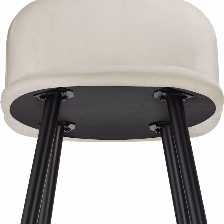 Set di 4 sgabelli Sachel con schienale TecTake GmbH in velluto beige e nero per cucina e sala da pranzo, H: 75 cm, L: 43 cm, P: 49 cm