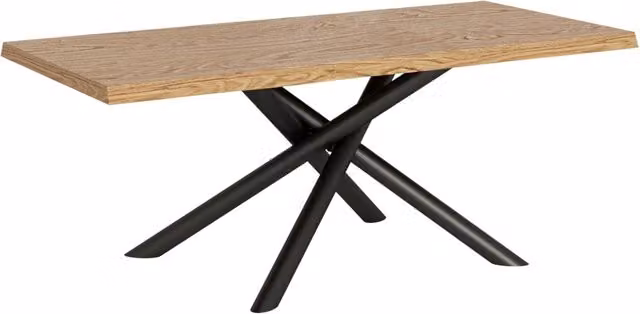 Tavolo allungabile Vindral in rovere scortecciato con gambe in metallo antracite L/P/H: 180-230 x 90 x 75 cm