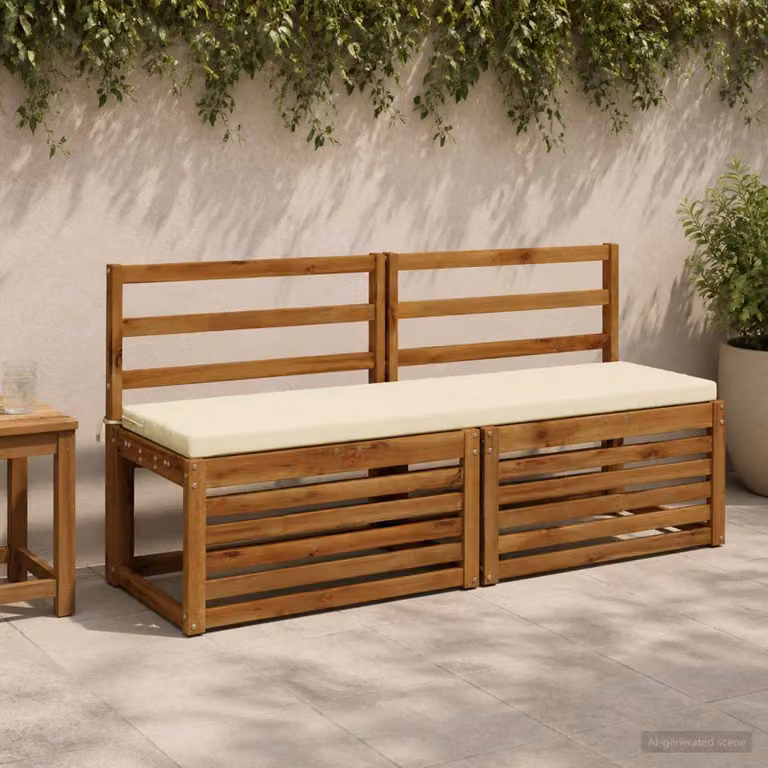 Cuscino per panchina vidaXL SOEST rettangolare in poliestere beige con rivestimento rimovibile e resistente ai raggi UV