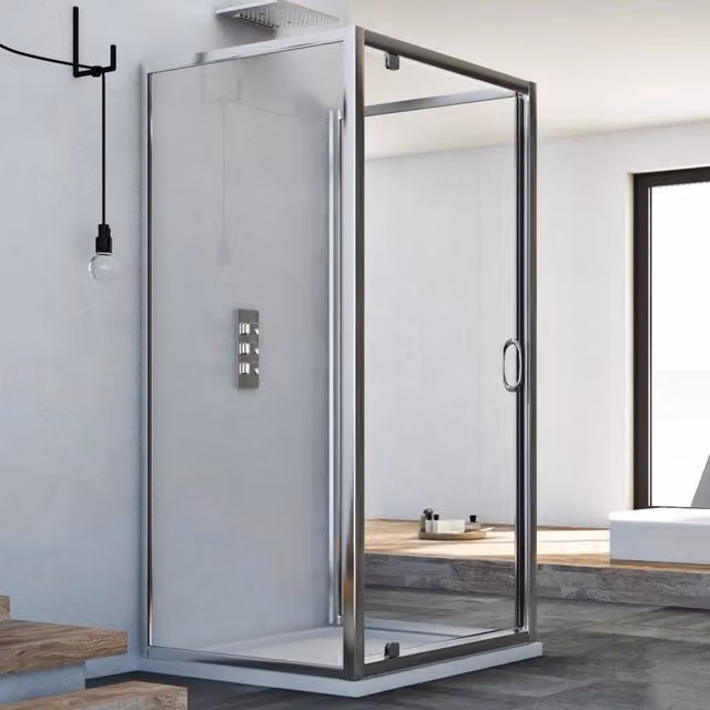 Box Doccia a 3 Lati Trio Sintesi IDRALITE Trasparente L: 80 cm, P: 70 cm, H: 185 cm