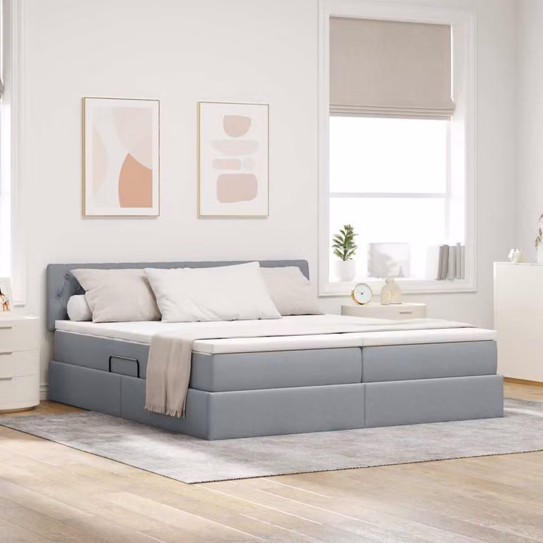 Letto con contenitore e materasso vidaXL Grigio chiaro L/P: 180 x 200 cm