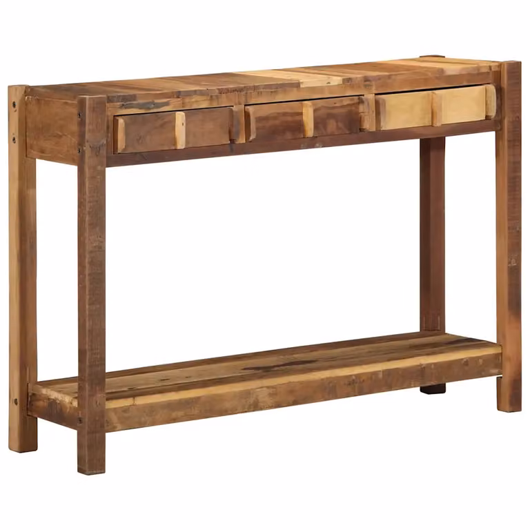 vidaXL Tavolo consolle in legno stile rustico marrone L: 107 cm, P: 33 cm, H: 76 cm
