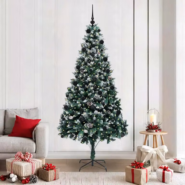 Albero di Natale artificiale vidaXL verde con 300 LED luce bianca calda, Altezza: 210 cm