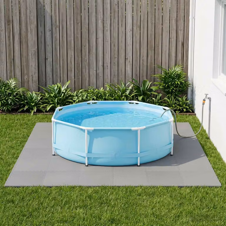 vidaXL Tappetino per piscina in schiuma EVA Grigio, 40 pezzi, 14,4 m²