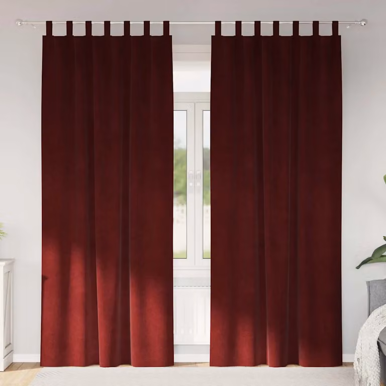 Set di 2 tende oscuranti vidaXL in velluto rosso, L: 140 cm, H: 260 cm