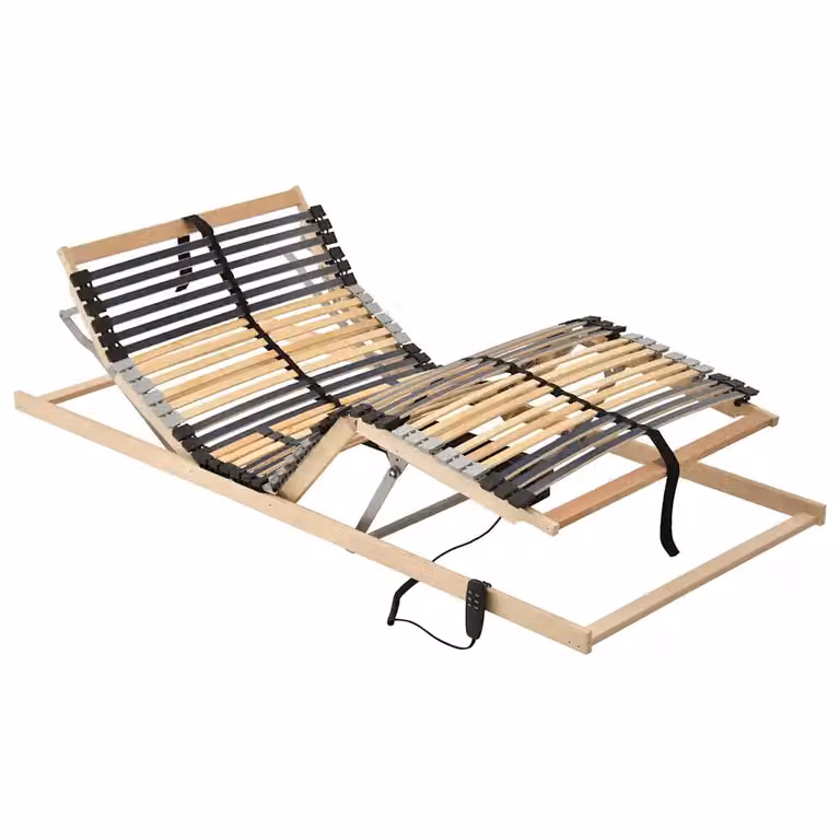 Base a doghe vidaXL in legno di faggio massello, Marrone, 80 x 190 cm