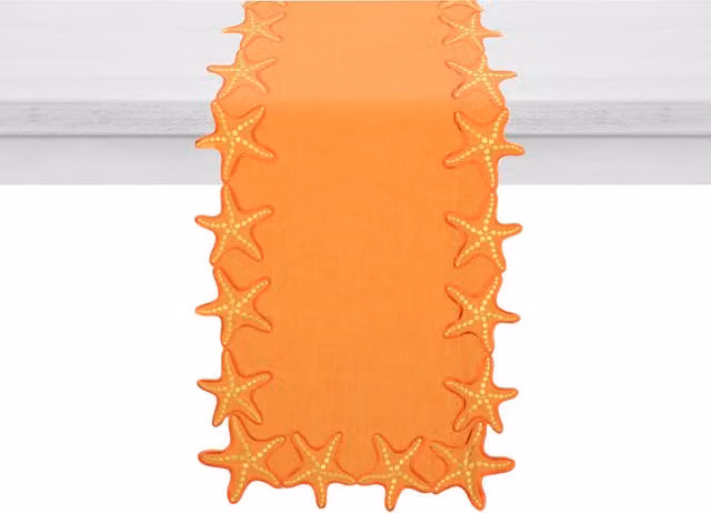 Runner KASANOVA con motivo a stelle arancione L: 150 cm, P: 50 cm
