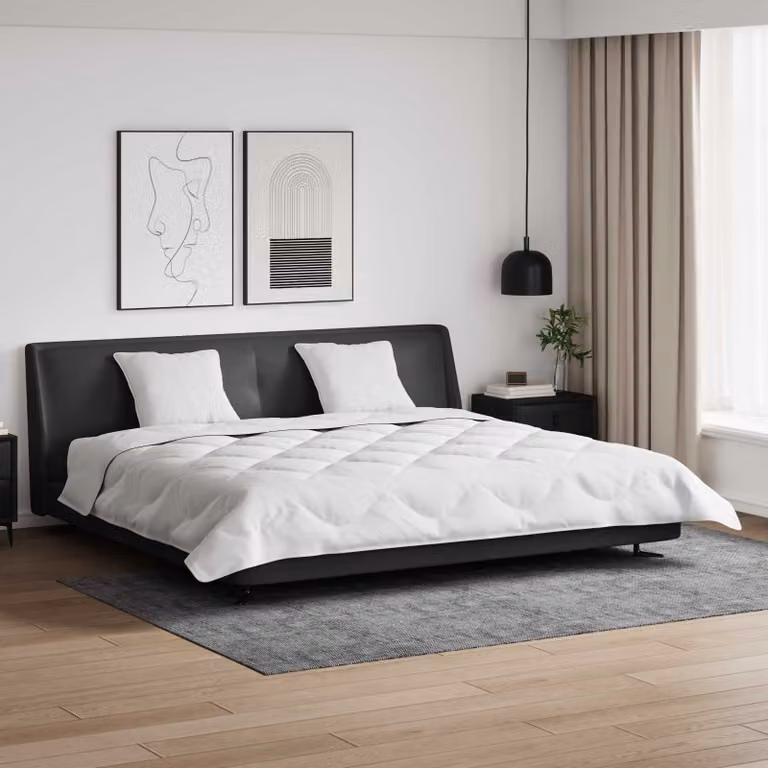 Set di 3 pezzi vidaXL composto da piumone e cuscini bianco in microfibra e piuma d'oca, extra warm, L 200 x P 200 cm