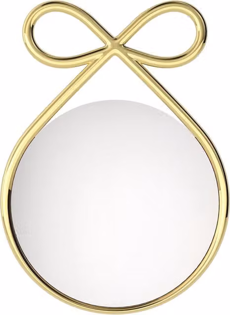 Specchio rotondo da parete Qeeboo Ribbon in metallo oro Diametro: 60 cm