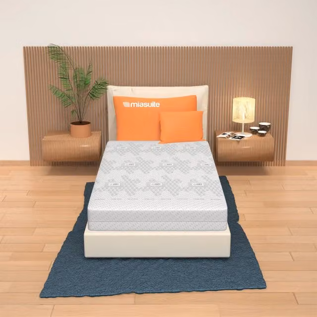 Materasso Singolo MIASUITE con Gel e Rivestimento Sfoderabile Antibatterico, Bianco, L/P/H: 90 x 190 x 20 cm