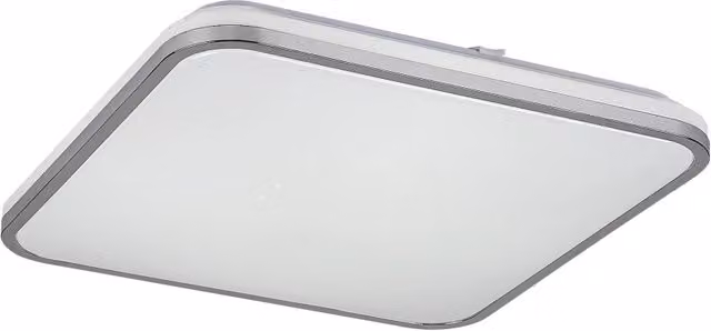 Plafoniera LED Linden Rabalux quadrata, cromo e bianco, 72W, L: 45,5 cm