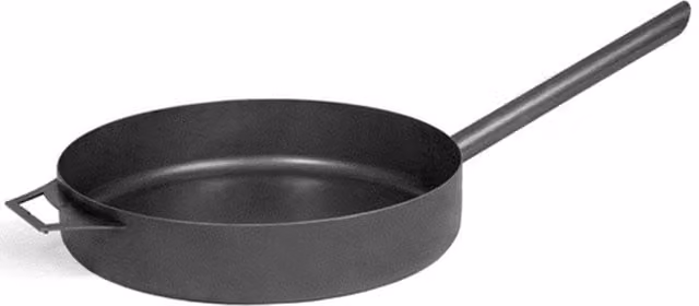 Padella da barbecue Cook King in acciaio al carbonio nero con manico lungo, Diametro: 50 cm