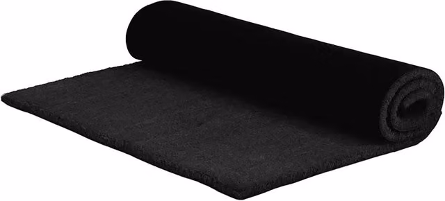 Zerbino rettangolare nero in fibra di cocco e PVC antiscivolo L: 200 cm, P: 100 cm, H: 1,6 cm