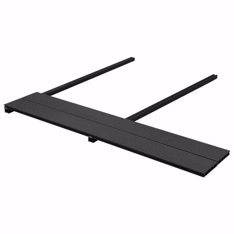 Set di 108 pezzi di pavimento da deck vidaXL in WPC colore nero antracite