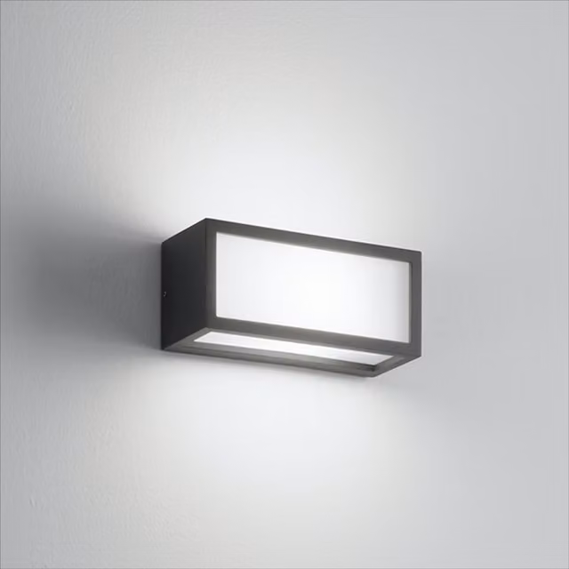 Applique da esterno Isy EST Dèco in metallo con illuminazione up/down, disponibile nei colori bianco, nero o marrone