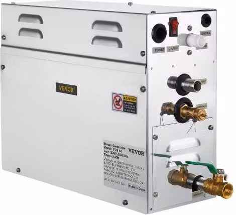 Generatore di vapore Vevor da 6 kW in acciaio inossidabile color argento per doccia, sauna e bagno home spa