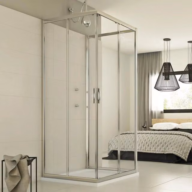 Box Doccia Evolution Trio IDRALITE Trasparente con Apertura Scorrevole L75 x P70 x H198 cm