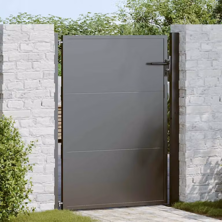 Cancello singolo da giardino vidaXL in acciaio nero L: 110 cm, H: 130 cm