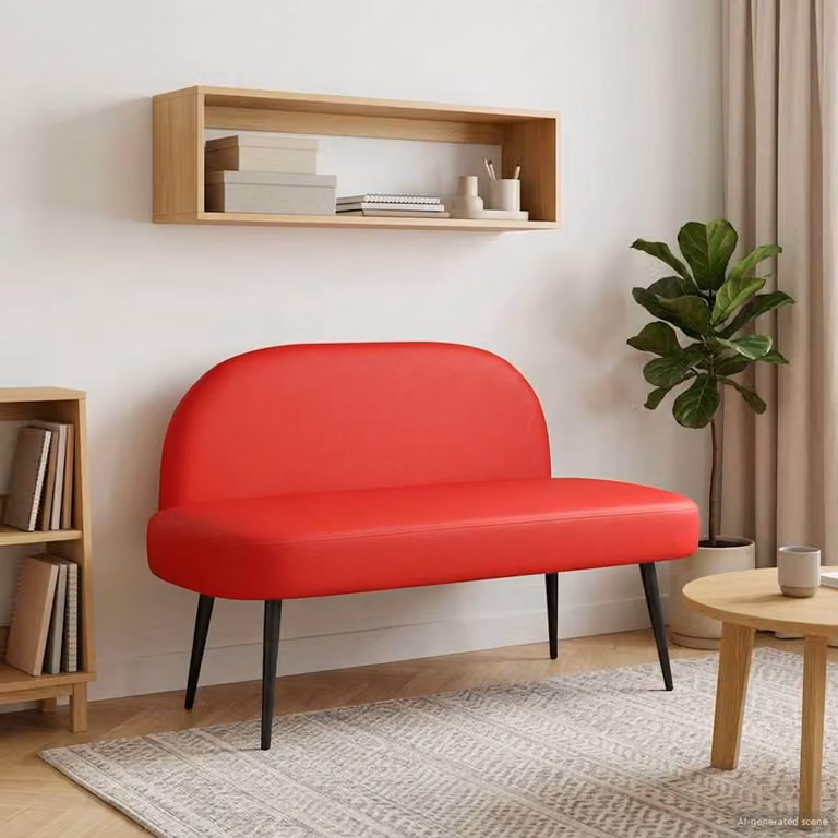 Panchina imbottita con schienale vidaXL in ecopelle rossa L: 110 cm, P: 60 cm, H: 76 cm