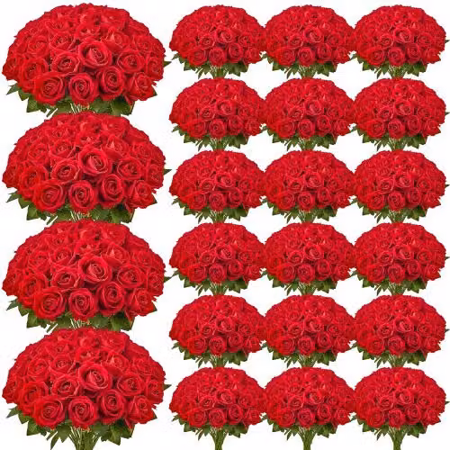 VEVOR 500 Rose Finte in Schiuma Rosse per Decorazioni Fai da Te e Centrotavola
