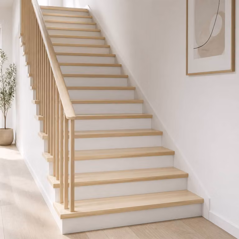 Set di 12 gradini per scale vidaXL in legno bianco, L 90 cm x P 30 cm x H 2 cm
