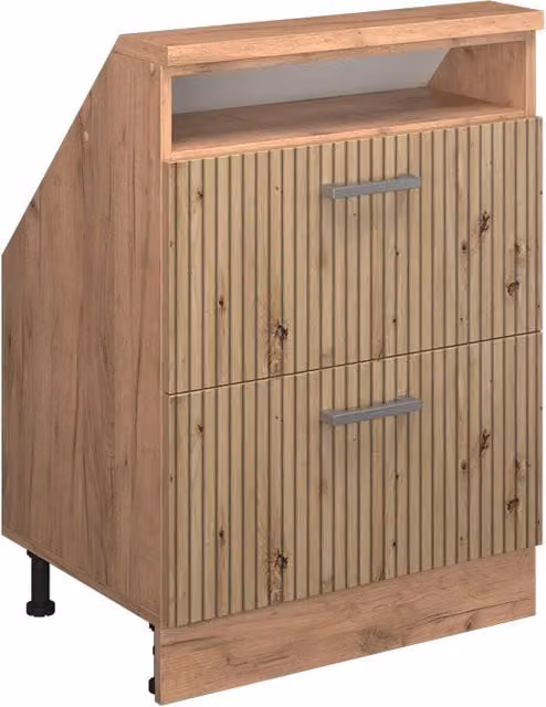 Mobile sottotetto Vicco Rion in rovere marrone con cassetti e ripiani aperti L/P/H: 83.8 x 46.0 x 60.0 cm