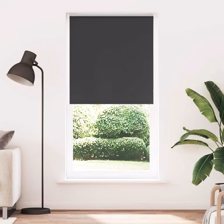 vidaXL Tenda a Rullo Oscurante Termoisolante in Poliestere, Colore Nero/Antracite, L: 115 cm, H: 230 cm