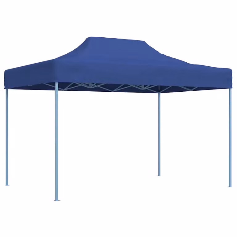 vidaXL Gazebo Pieghevole Professionale in Acciaio e PVC Blu L: 410 cm, P: 315 cm, H: 280 cm